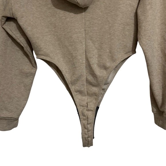 FASHION NOVA NWOT Loungin' Around Hoodie Bodysuit *Oatmeal S - Picture 9 of 13